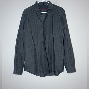 Robert Graham Gray skull Patterned button up long sleeve Shirt size large
